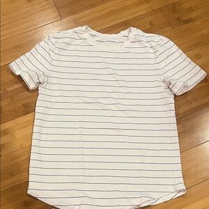 Lululemon White shirt with black stripes